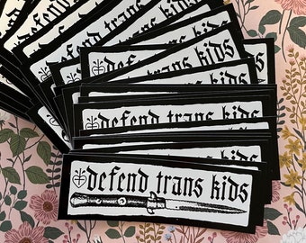 defend trans kids vinyl sticker