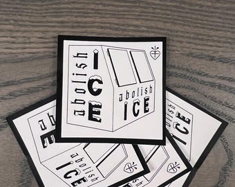 abolish ice glossy vinyl sticker