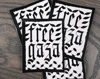 free gaza glossy vinyl sticker