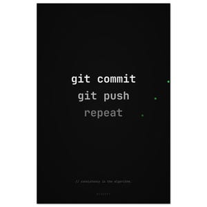 Poster för utvecklare Git Commit Push Repeat, programmerarkontorsinredning, teknikhumorkonst