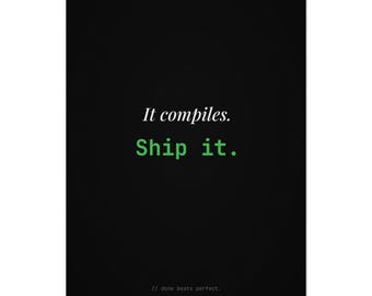Minimalist Coding Poster, Dark Mode Tech Print, Software Engineer Gift
