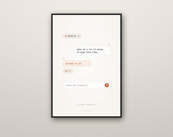 AI Chat Poster – Make Money No Bugs, Programmer Wall Art (Digital Download)