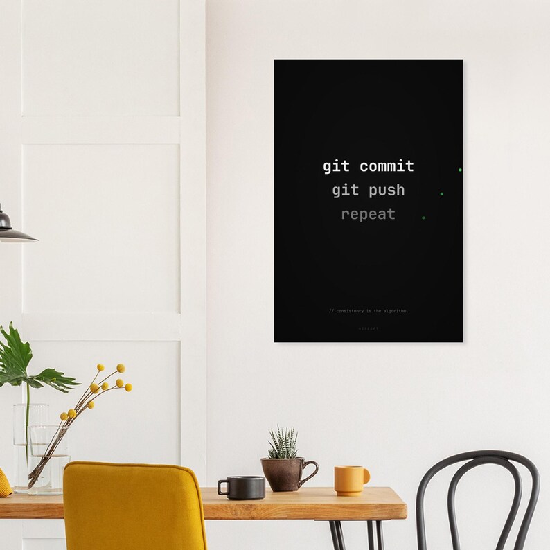 Poster för utvecklare Git Commit Push Repeat, programmerarkontorsinredning, teknikhumorkonst bild 9