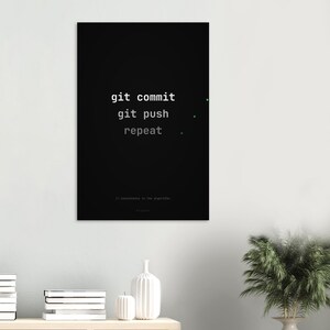 Poster för utvecklare Git Commit Push Repeat, programmerarkontorsinredning, teknikhumorkonst bild 8