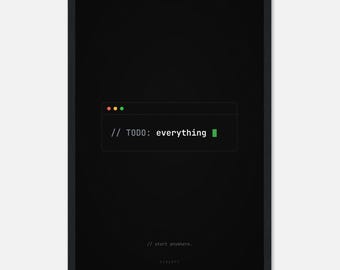 Minimalist Coding Poster, Developer Wall Art, Software Engineer Gift, Programmer Office Decor