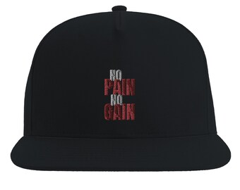 No Pain No Gain Snapback Hat – Motivational Gym Cap, Streetwear Style