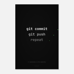 Poster för utvecklare Git Commit Push Repeat, programmerarkontorsinredning, teknikhumorkonst bild 6