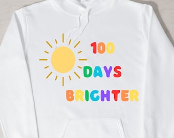 100 días de escuela SVG/Png: 100 días más brillante svg ¡Celebre con el diseño creativo SVG de 100 días de escuela para manualidades, camisas y más!