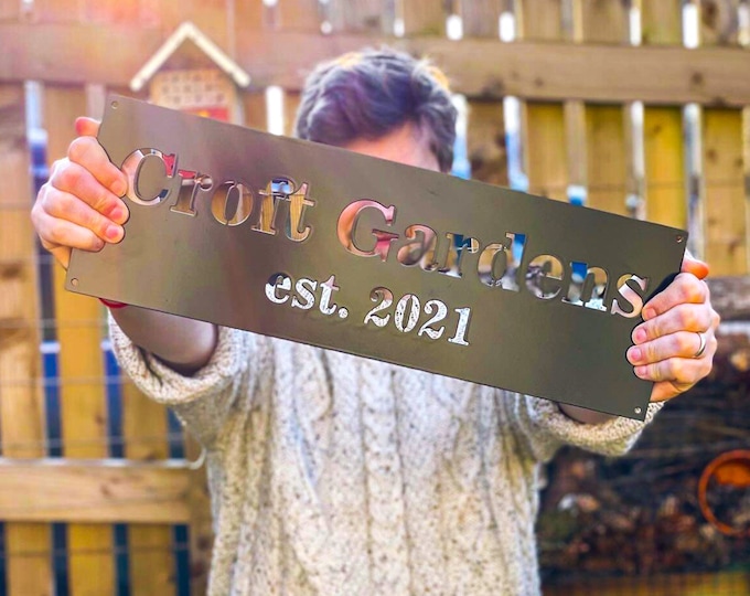 Established Year Custom Garden Sign - Personalized Garden Name Plaque