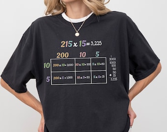 Multiplication Mastery Tee - Educational T-Shirt with Area Model Graphic - Teacher Gift for Math Enthusiasts