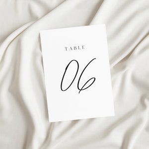 Modern Minimalist Table Numbers - Stylish Contemporary Wedding Decor - Printable DIY Template - Instant Download for Easy Personalization