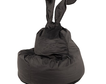 Gefüllter Sitzsack ""Hase"" aus Samt für Kinder, mit Füllung, Kinderstuhl, Entspannungssessel, im Kinderzimmer, hypoallergener Sitzsack, Sitzsack, Gefüllt."