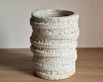 Handmade Deconstructed Ceramic Vase, Ceramic Vase, Textured Ceramic Vase, Artistic Magma Ceramic Vase, Modern Wabi-Sabi Decorative Vase