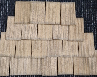 Hand-hewn shingles - roof shingles stained size 4 x 2.0 cm / approx. 2 - 3 mm - 200 pieces (roof, house, crib, shingle, doll&#39;s house.)