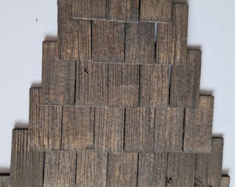 Hand-hewn shingles - roof shingles stained size - 4 x 2.2 cm / 2-3 mm - 200 pcs. - One package (roof, house, crib, dollhouse.)