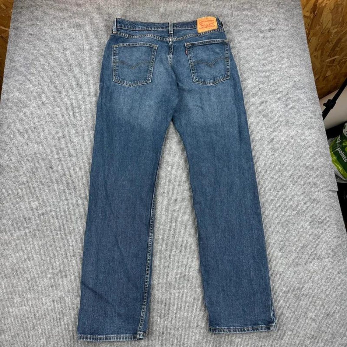 Levis 535 Jeans Mens W36 L34 Blue Straight Fit, foto 2 di 5