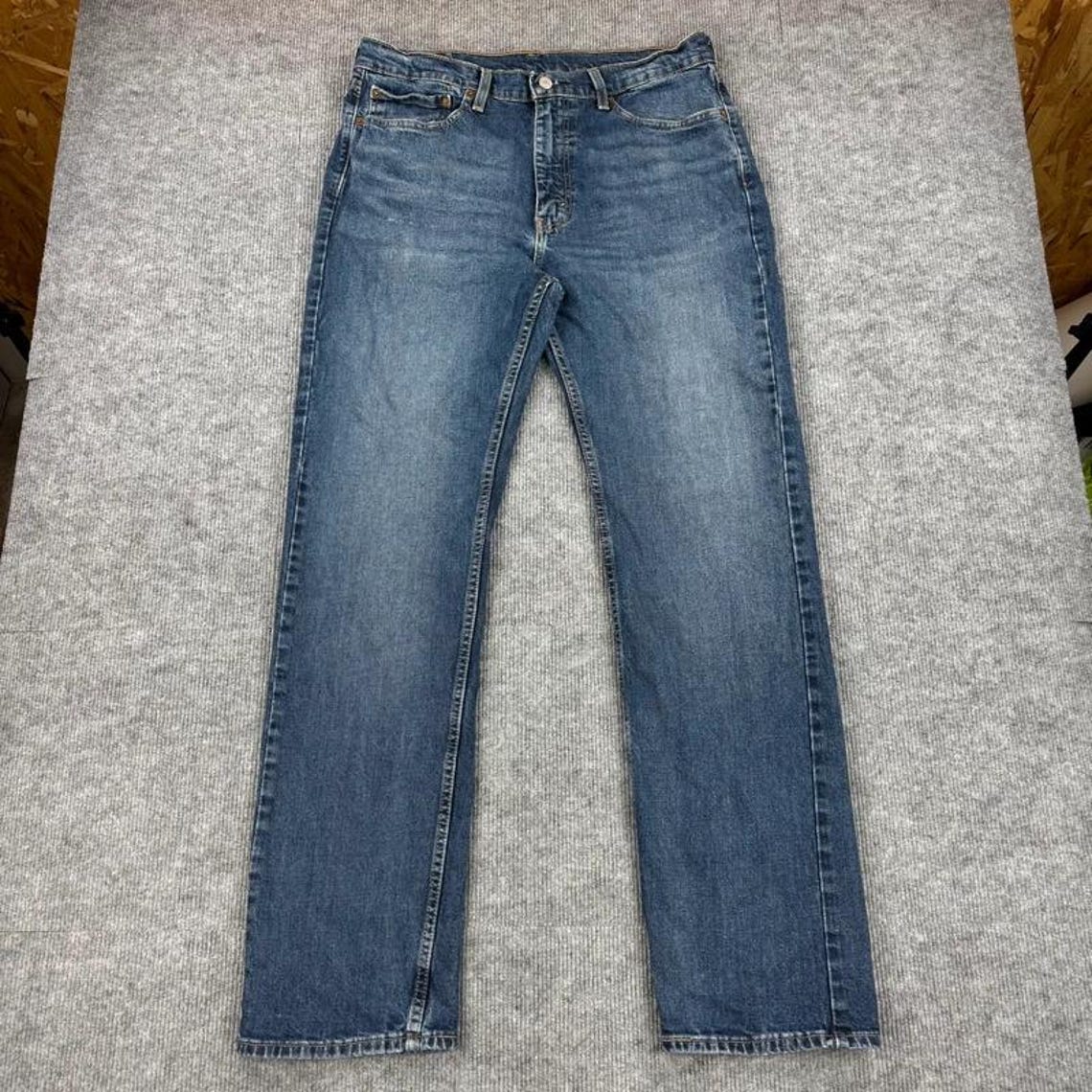Levis 535 Jeans Mens W36 L34 Blue Straight Fit, foto 3 di 5