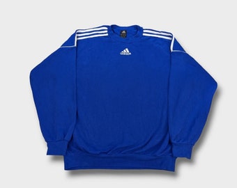 sweat bleu Adidas vintage - Taille Homme TG
