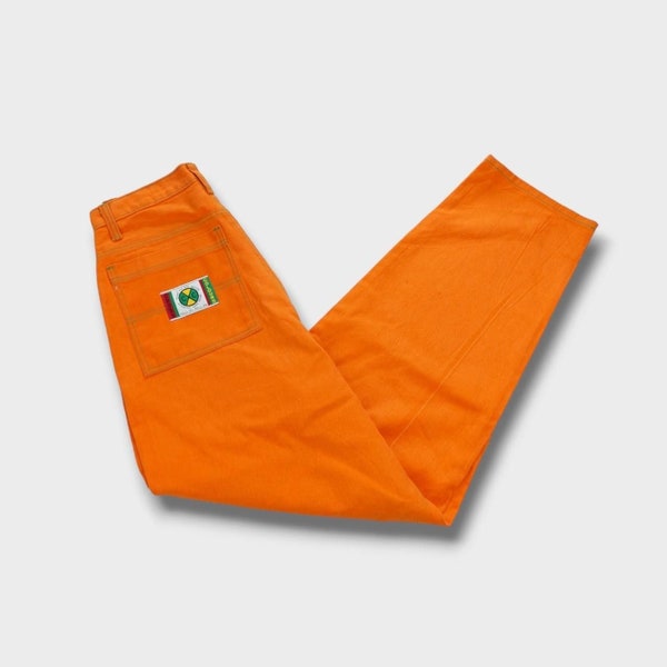 Vintage Cross Colours 90s orange high waisted jeans W28 L32