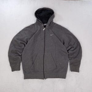 Nike mens grey hoodie size medium zip up vintage sweatshirt