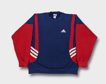 sweat-shirt bleu marine Adidas vintage des années 90 - grande taille homme