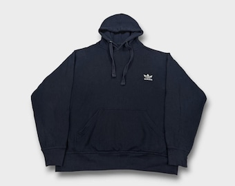 Vintage Adidas dark blue hoodie sweatshirt - Men's Size Medium