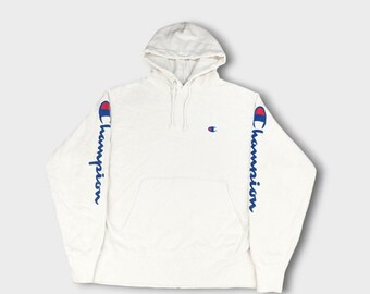 Champion white reverse weave hoodie sweatshirt - Men's Size Large