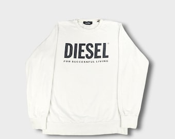 Diesel white sweatshirt for successful living - Men's Size Large