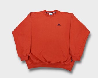 Sweat orange brûlé Adidas vintage des années 90 - Taille homme moyenne/grande