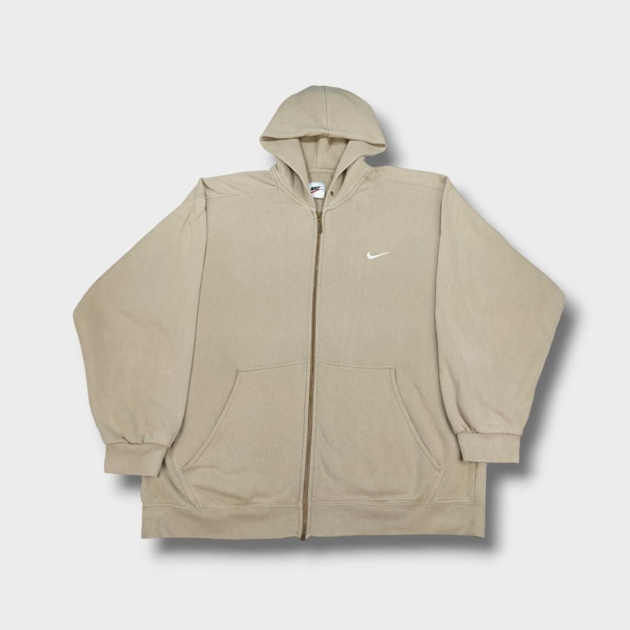 Vintage Nike 90s Beige Zip up Hoodie Sweatshirt Men s Size XXL Etsy
