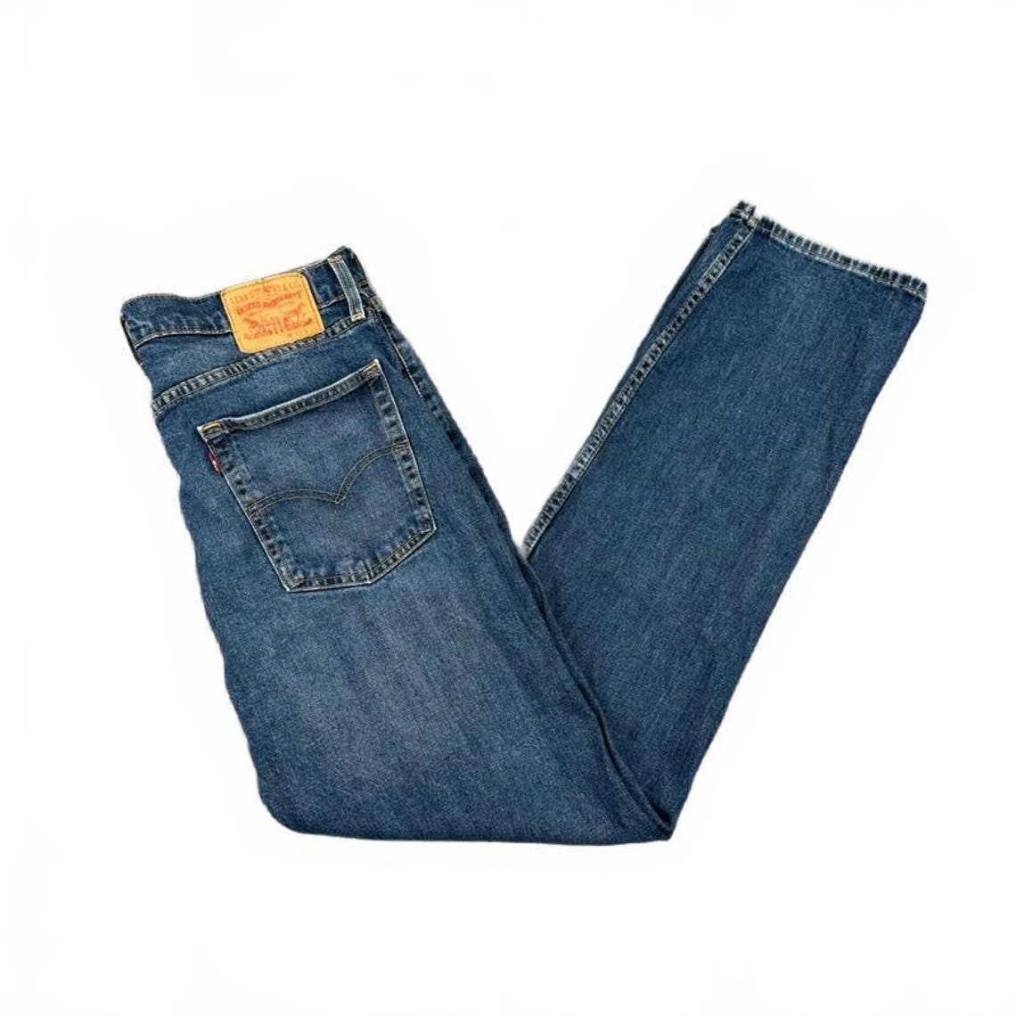 Levis 535 Jeans Mens W36 L34 Blue Straight Fit, foto 1 di 5