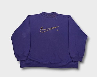 Vintage Nike 90s purple sweatshirt mens size boxy large