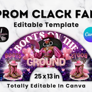 Clack Fan Template, Editable Canva Template, Custom Clack Fan Mockup Sublimation, DIY Personalized Event Fan, Festival Hand Fan