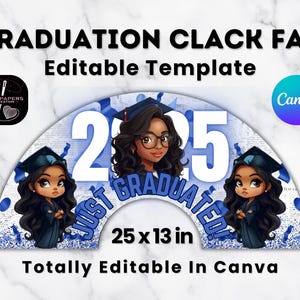 Graduation 2025 Clack Hand Fan Template (Where Them Fans AT)| Line Dancing| Celebration| Country| Custom| Editable| Mockup Sublimation |DIY