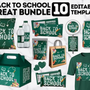 Back to school Templates: Chip Bags, favors, DIY school supplies, floor wraps