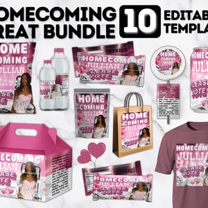 Vote Homecoming Queen Campagin Bundle, Homecoming Chip Bag, Candy Cards, Lollipop Tags, Pink Hoco Treat Bundle, Homecoming Campaign Ideas