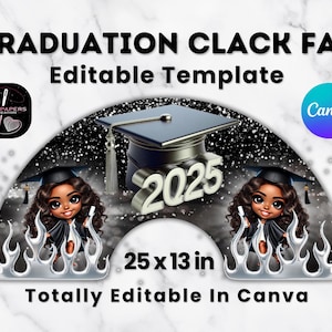 Graduation 2025 Clack Hand Fan Template (Where Them Fans AT)| Line Dancing| Celebration| Country| Custom| Editable| Mockup Sublimation |DIY