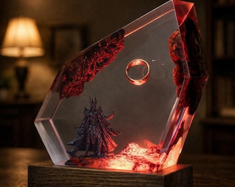 Ring der Flamme Harz Lampe, Benutzerdefinierte Epoxy LED Nachtlicht, Fantasy Feuer Lampe, Einzigartige Wohnkultur, Geschenk für Ihn, Muttertagsgeschenk
