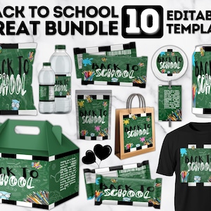 Back to school Templates Chip Bags, Banners, Caprisun , favors, DIY school supplies, floor wraps Back to school Templates: Chip Bags