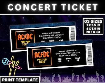 Editable Concert Ticket Template, DIY Concert Ticket, Memorabilia ...