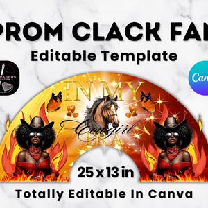 Clack Fan Template, Editable Canva Template, Custom Clack Fan Mockup Sublimation, DIY Personalized Event Fan, Festival Hand Fan