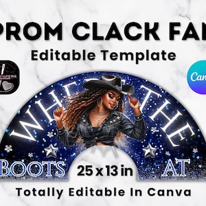Clack Fan Template, Editable Canva Template, Custom Clack Fan Mockup Sublimation, DIY Personalized Event Fan, Festival Hand Fan