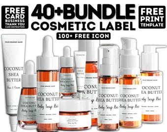 Editable Cosmetic Label Templates, Minimalistic Labels, Custom Body Product Label, Beauty Product Label, Skincare Label, DIY Branding Kit