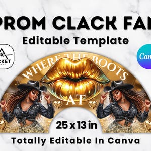Clack Fan Template, Editable Canva Template, Custom Clack Fan Mockup Sublimation, DIY Personalized Event Fan, Festival Hand Fan
