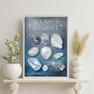 Oyster Shell Art Digital Download Coastal Oyster Print Oyster Wall Art Beach House Oyster Decor