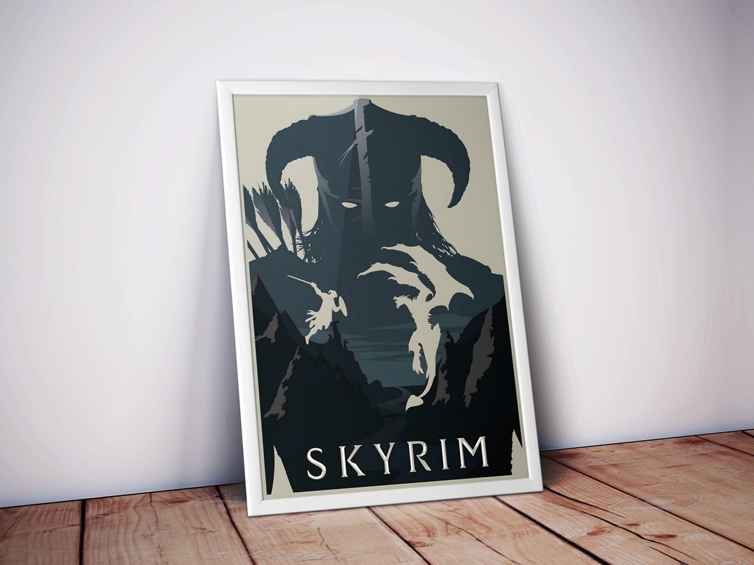 Skyrim Poster Skyrim Print Gaming Posters Video Game Posters Wall Decor ...