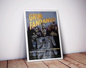 Grim Fandango Poster, Gaming Posters, 4 Colors, Video Game Posters, High-Quality Poster Prints, Fast Shipping, Gamer Gifts, Wall Art & Decor