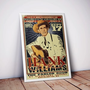 Hank Williams Poster | Vintage Music Poster | Hank Williams Print | Concert Poster | Country & Western Poster | Wall Decor Poster | Wall Art