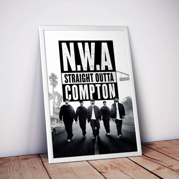 N.W.A Poster | Hip Hop Poster | N.W.A Prints | Straight Outta Compton | Rap Poster | Wall Decor Posters | Large Poster Prints | Music Gifts