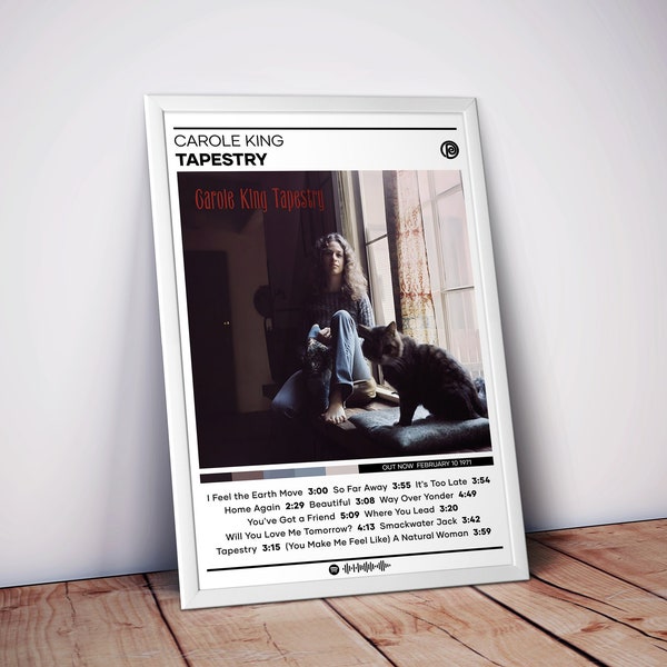 Carole King Poster | Tapestry Poster | 4 Colors | Album Poster Prints | Pop Music Poster | Wall Decor Poster | Music Poster Print | Wall Art